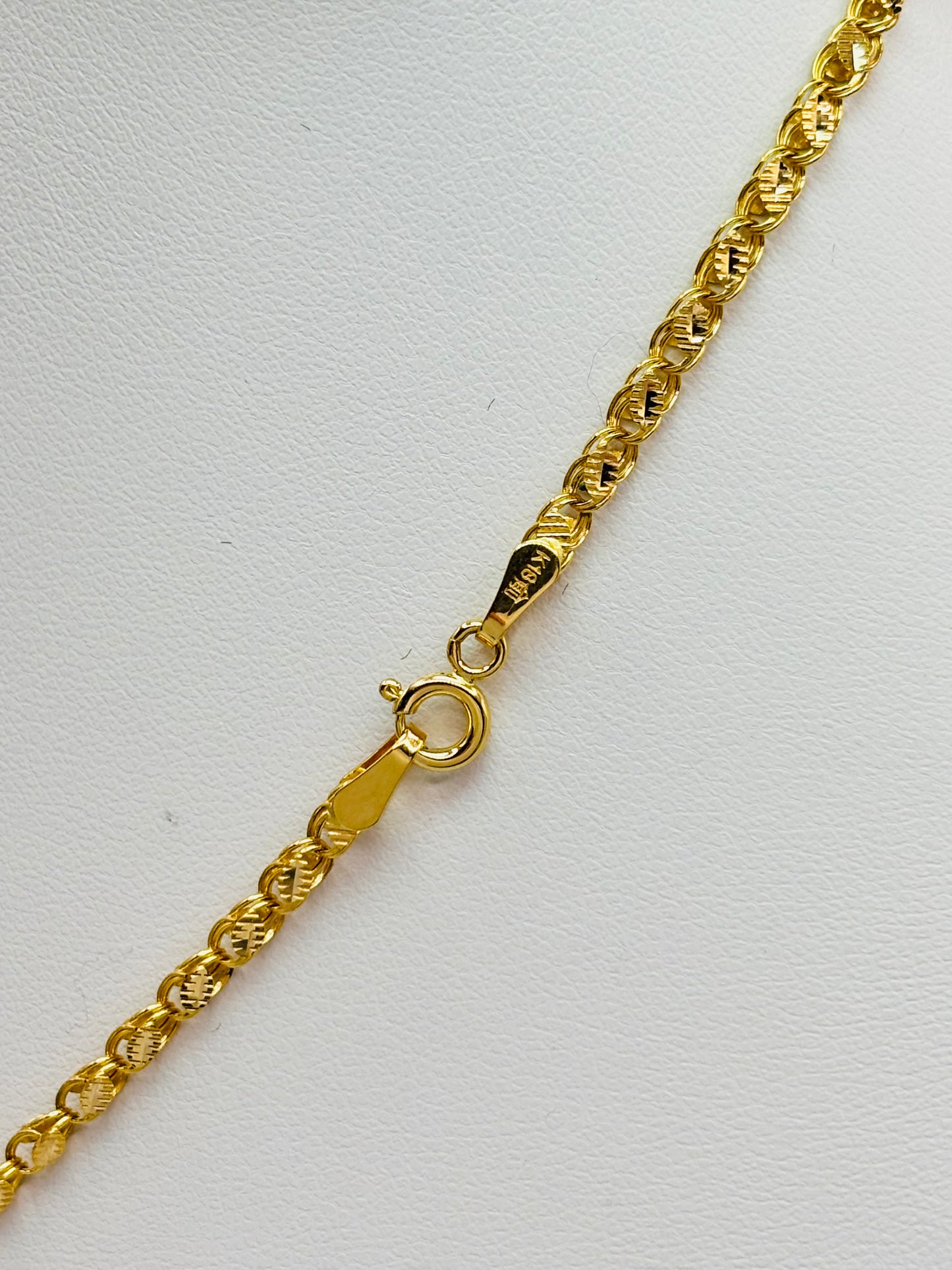 18K Gold Damascus Cross Necklace