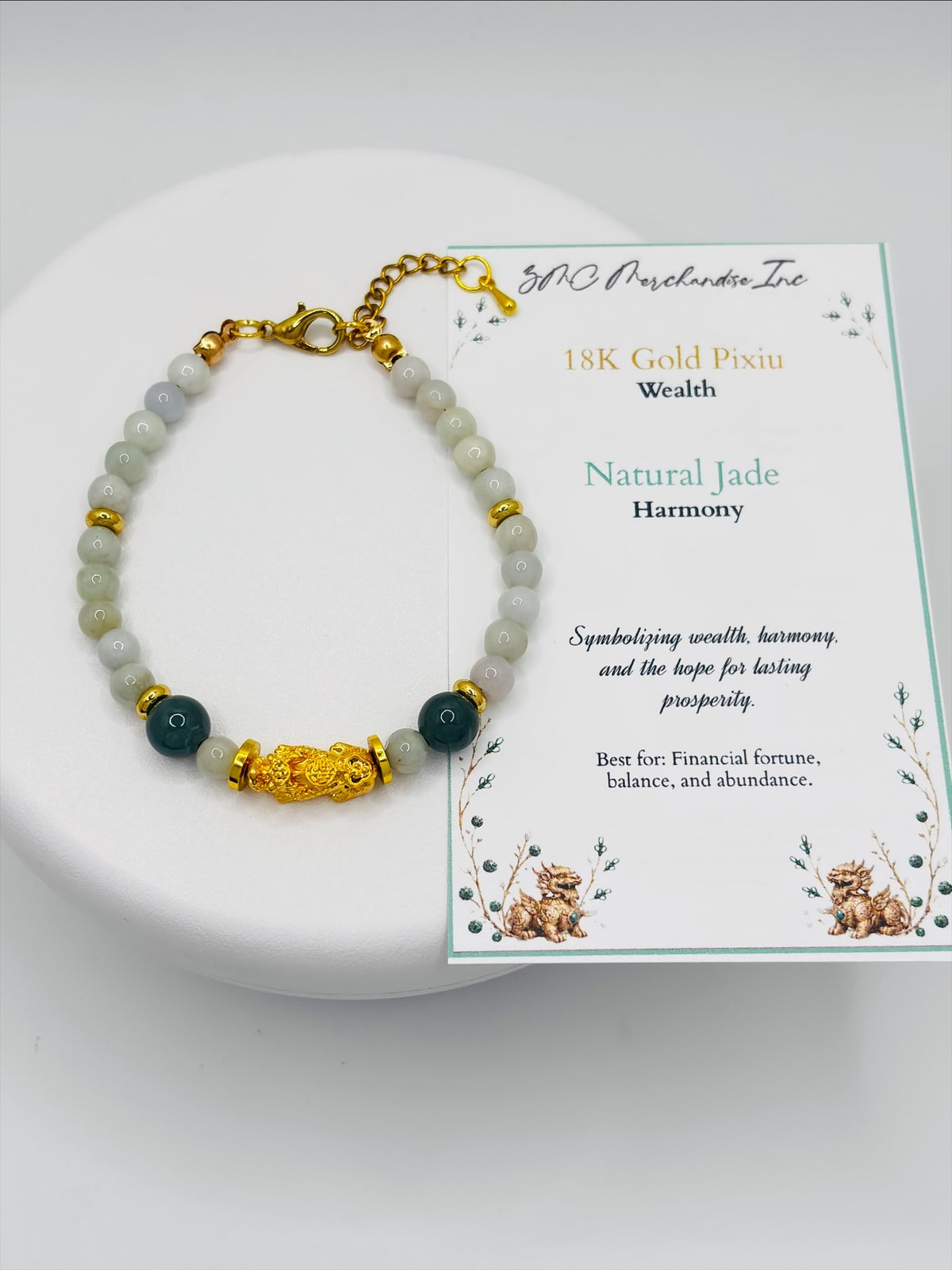 18K Gold Lucky Piyao/ Pi Xiu Jade Bracelet ( Hollow Empty Inside) MEDIUM PIYAO