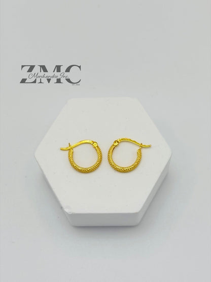 18K Gold Kids Huggies Loop Earrings