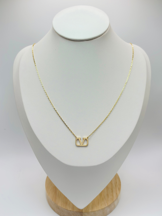 18K Gold V Attached Necklace