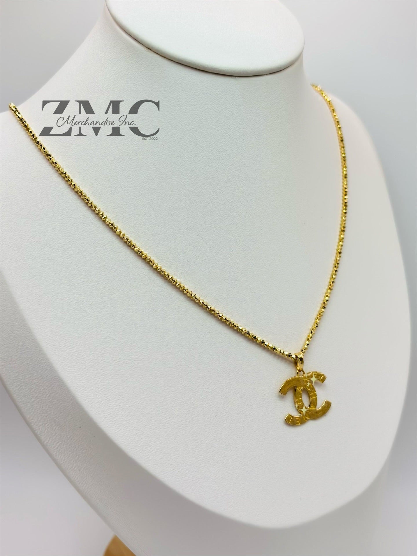 18K Gold Mirror C Necklace