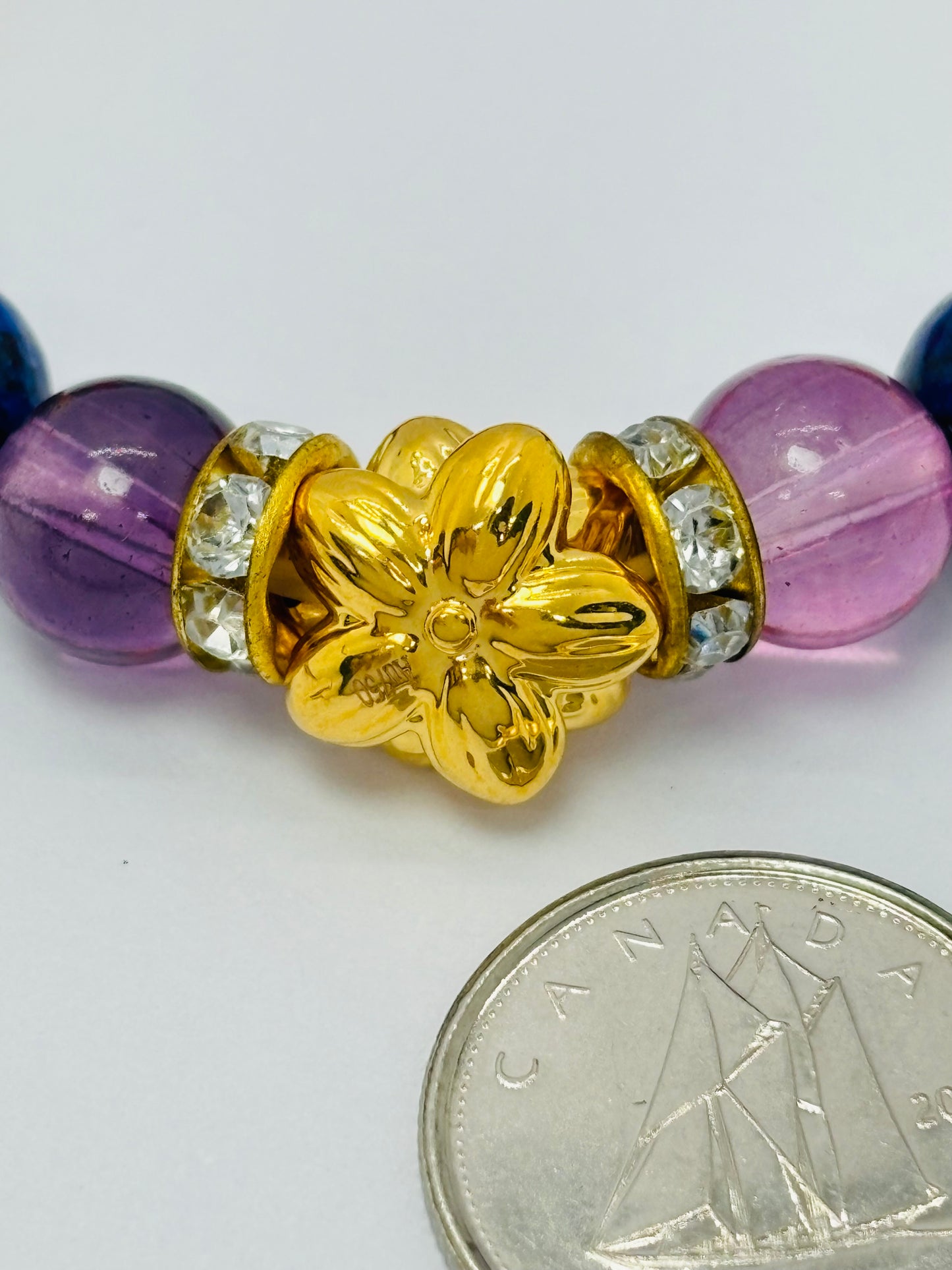 18K Gold Lucky Lotus Flower Chakra Stone  ( Hollow Empty Inside) Medium Size (Copy)