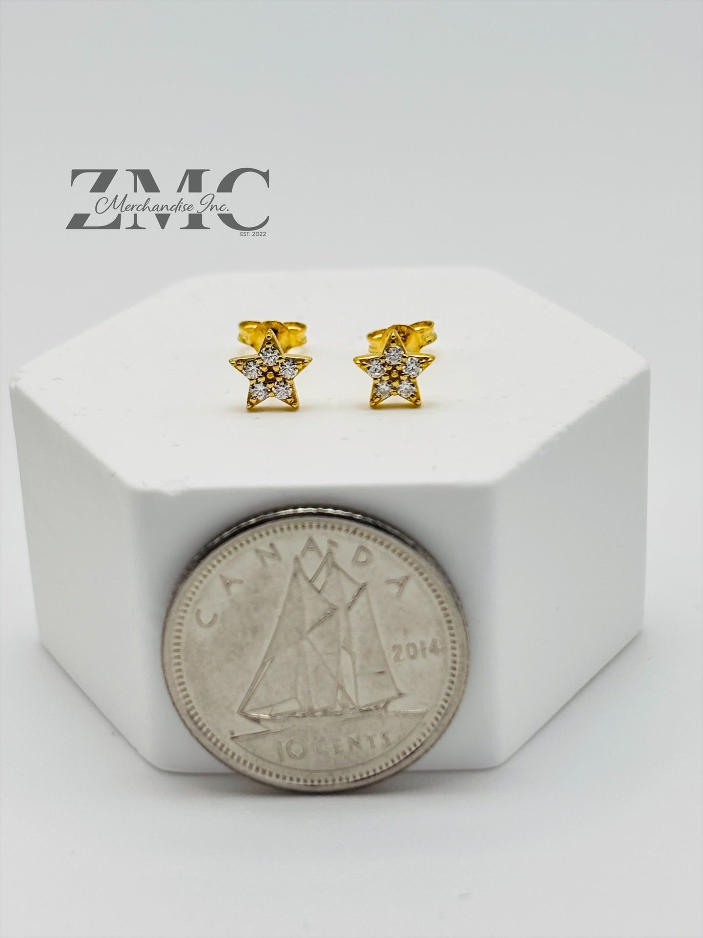 18K Gold Star Moissanite Diamond Kids Earrings