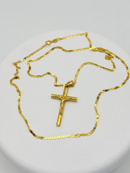 18K Gold Cross Necklace