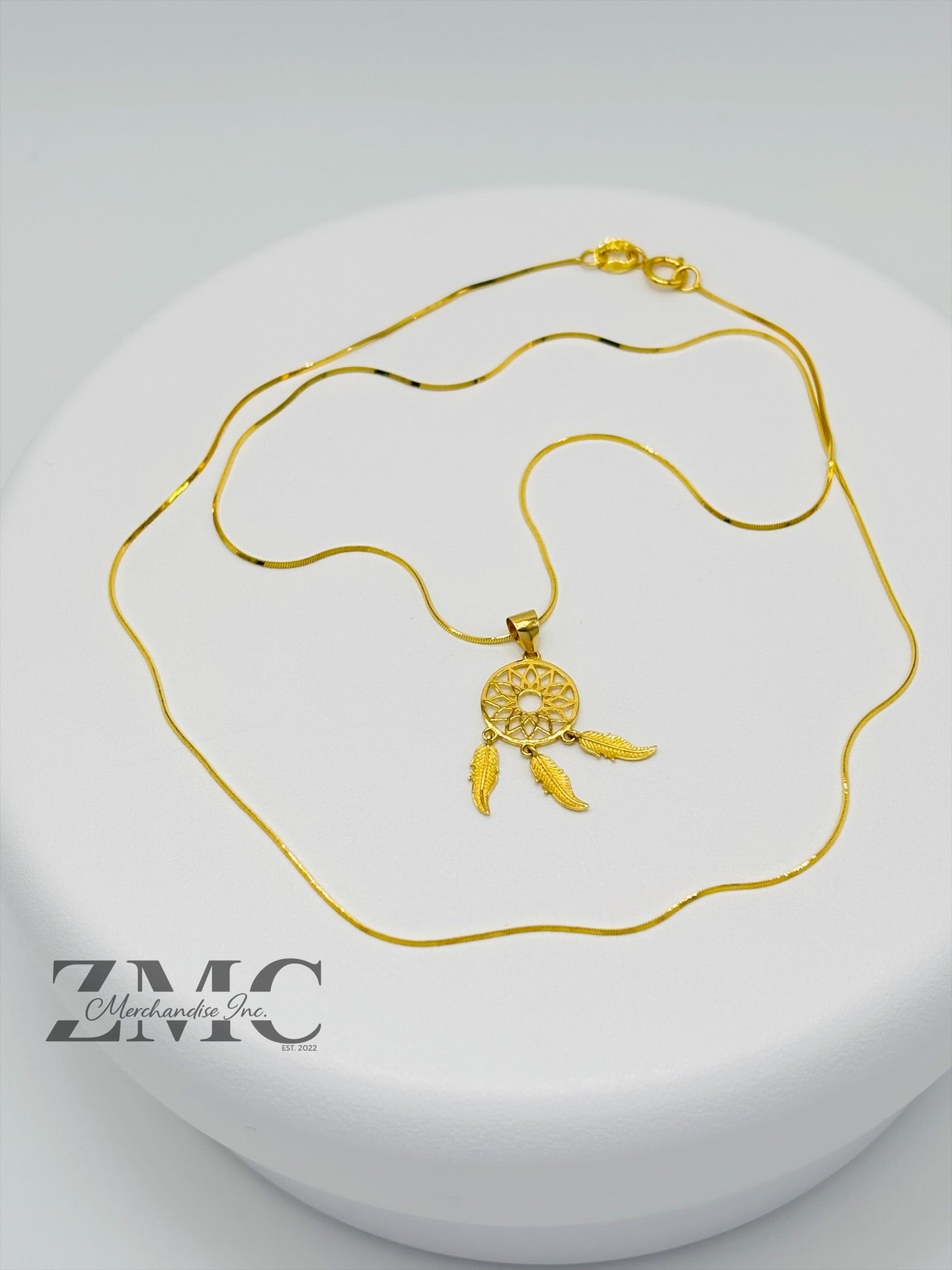 18K Gold Dream Catcher Necklace