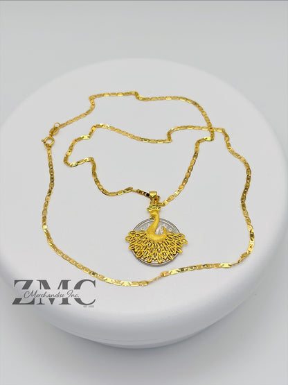 18K Gold Peacock Necklace
