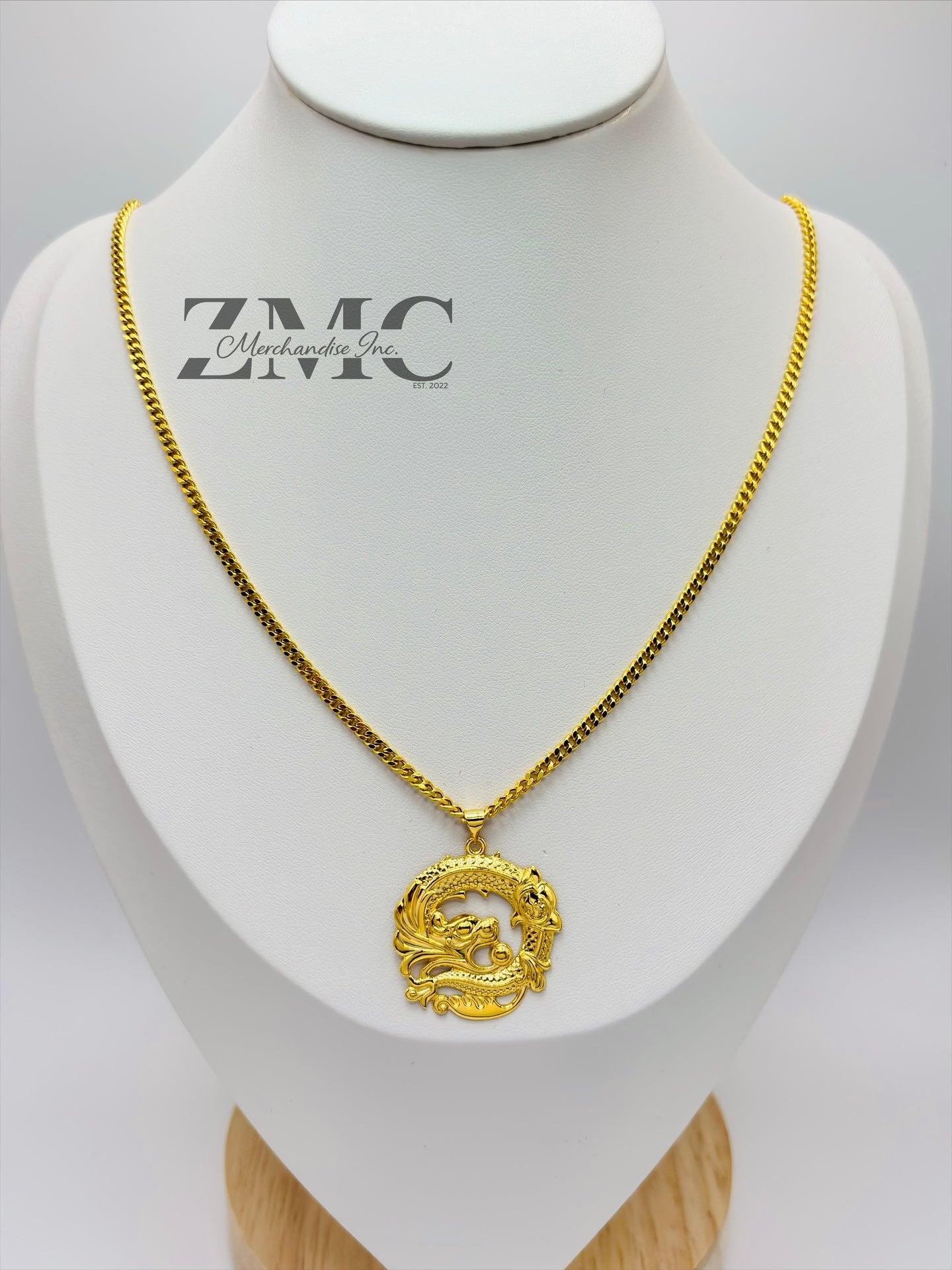 18K Gold Dragon Necklace