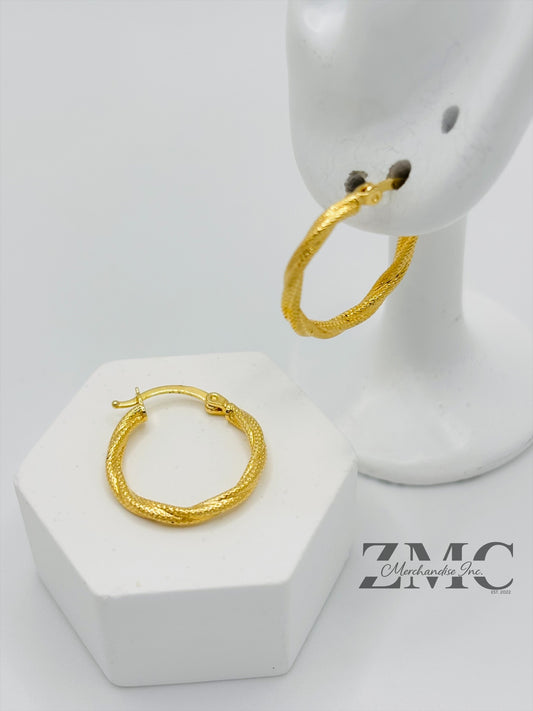 18K Gold Twisted Loop Earrings