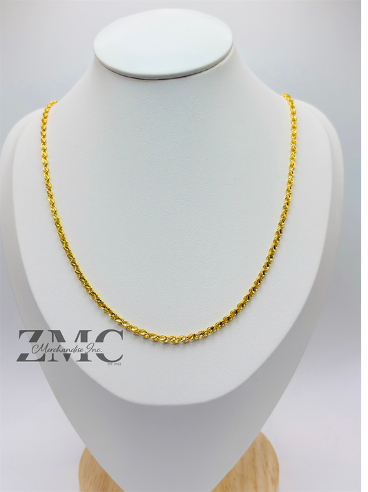 18K Gold Slim Damascus Chain