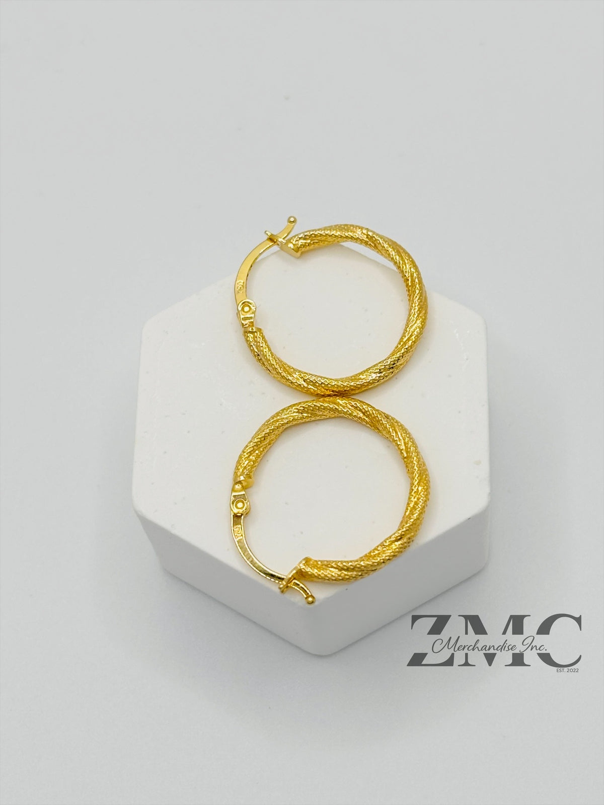 18K Gold Twisted Loop Earrings