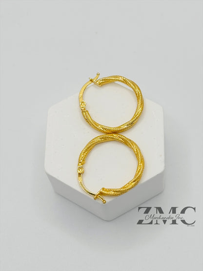 18K Gold Twisted Loop Earrings