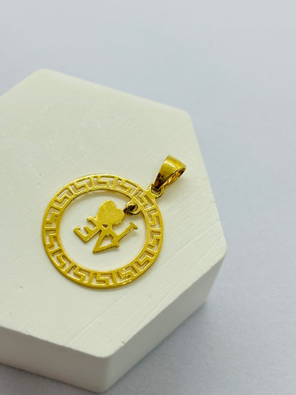 18K Gold LOVE Pendant
