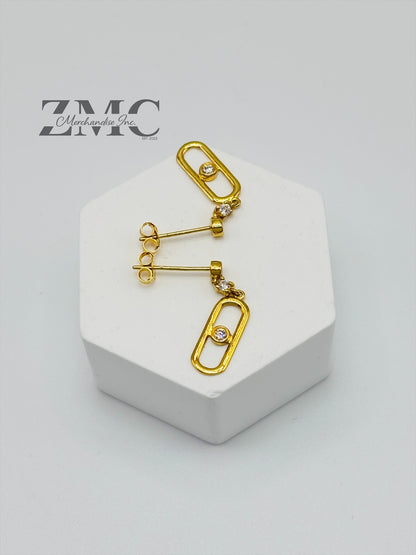 18K Gold Dangling Earrings
