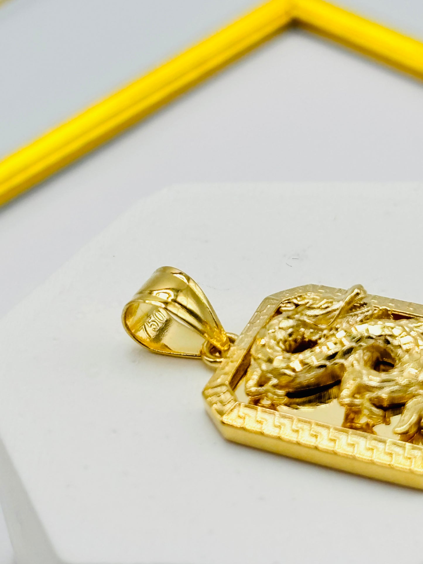 18K Gold Dragon Pendant
