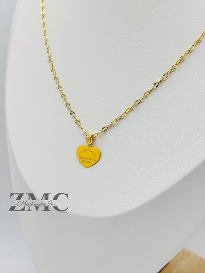 18K Gold Heart Dancing Necklace