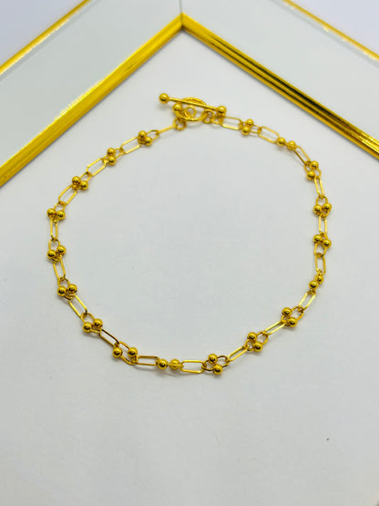 18K Gold Micro Hardware Bracelet