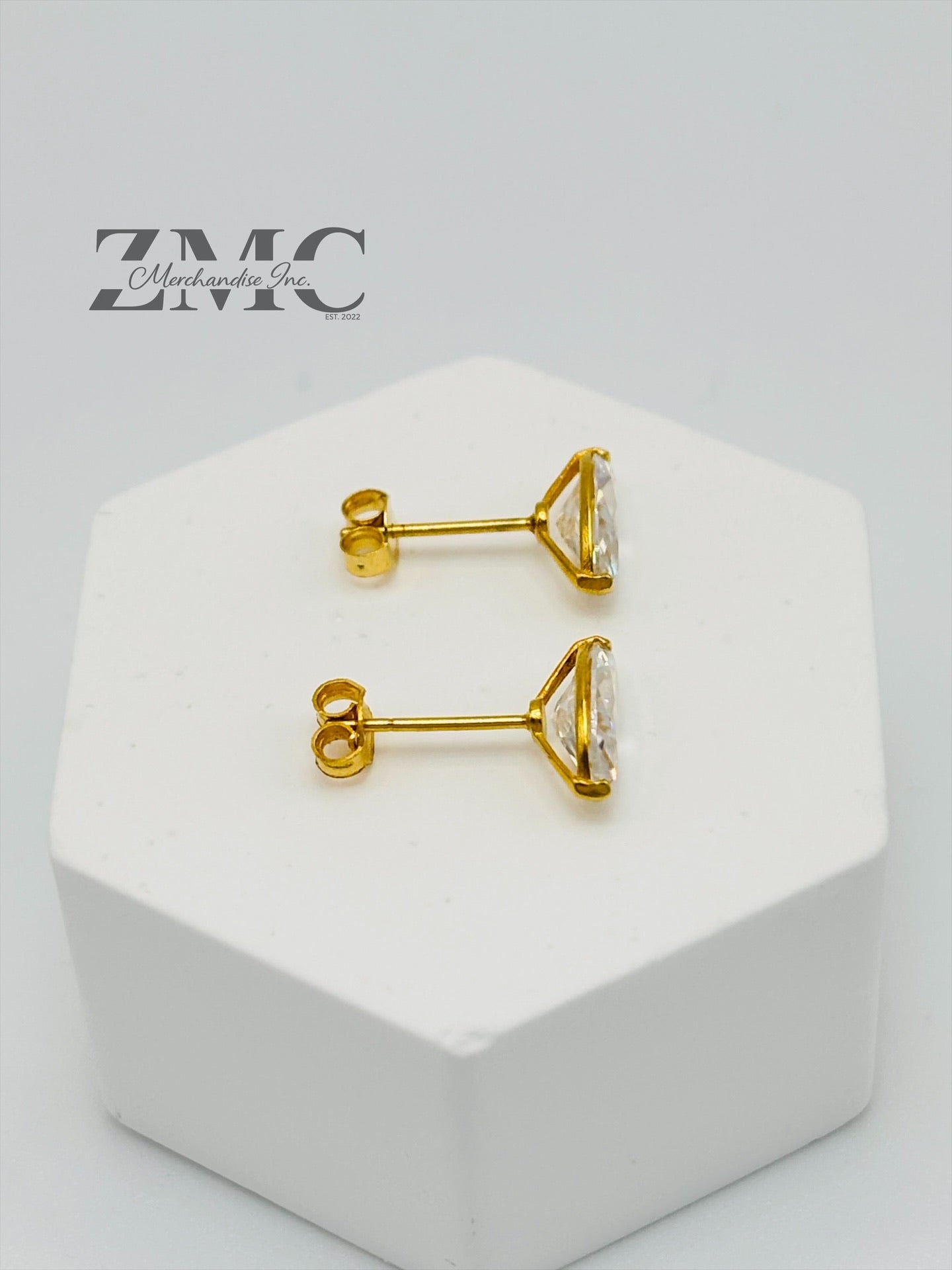 18K Gold Marquise Moissanite Diamond Earrings