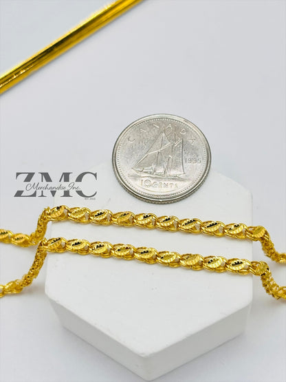 18K Gold Slim Damascus Chain