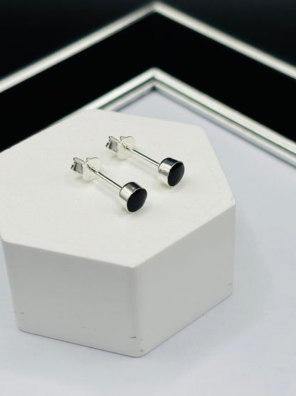 S925 Silver Black Earrings