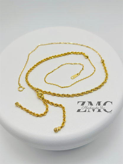 18K Gold Rope Ball Necklace