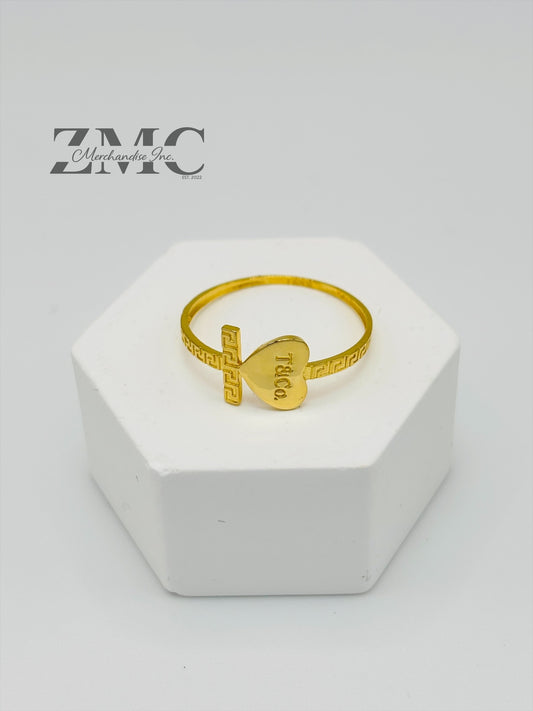 18K Gold Heart Ring