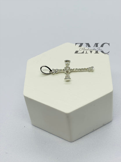 K18 Japan White Gold Cross Pendant 0.15 carat Natural Diamond