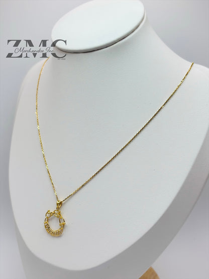 18K Gold Circle Hardware Necklace