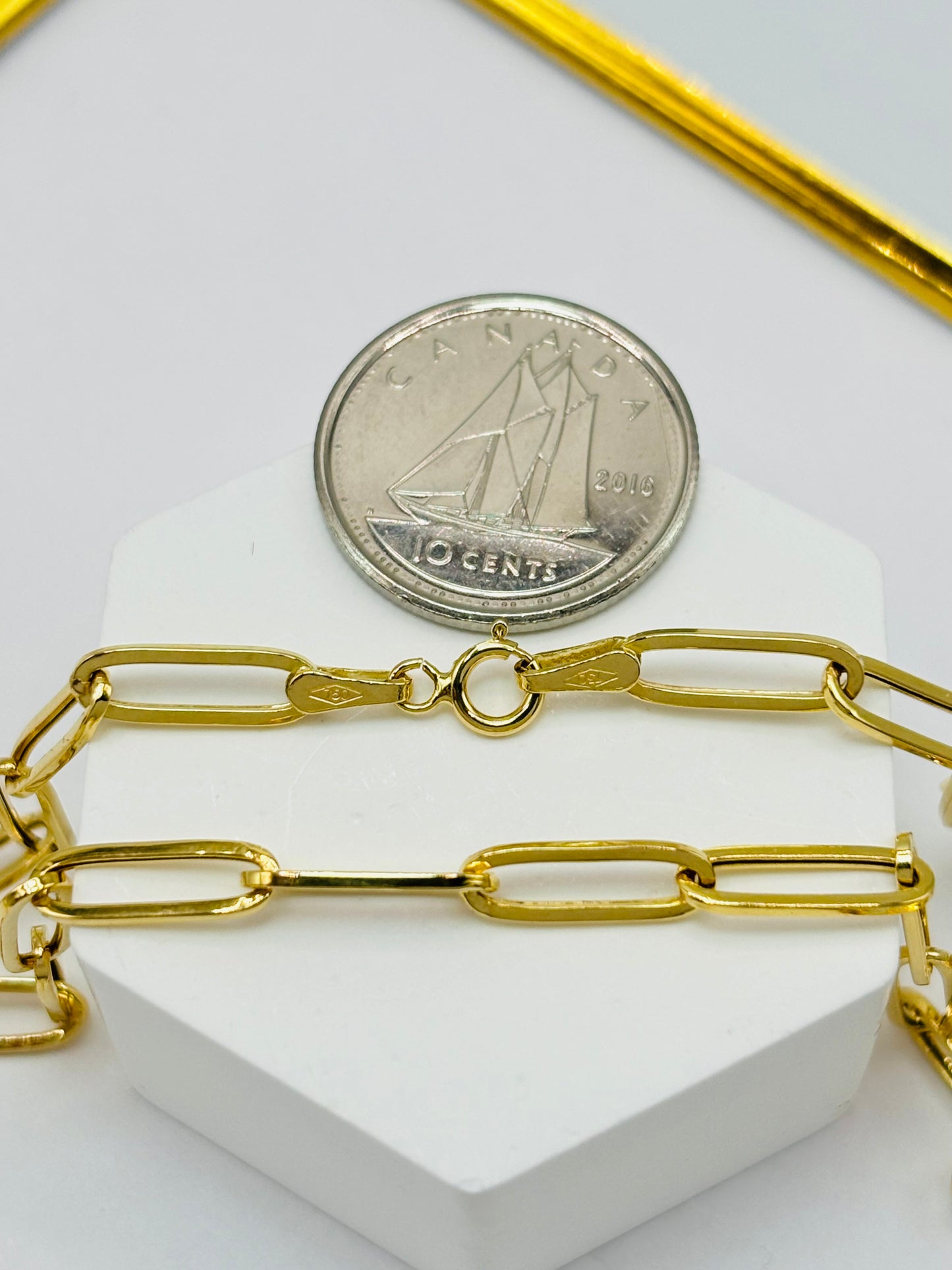 18K Gold Paperclip Chain 11 mm Link