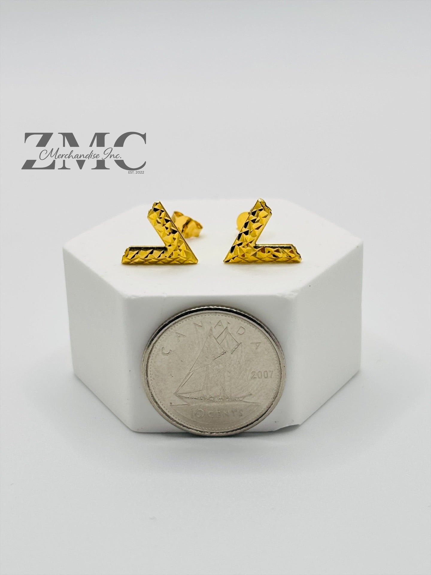 18K Gold V Earrings