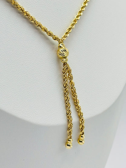 18K Gold Rope Ball Necklace