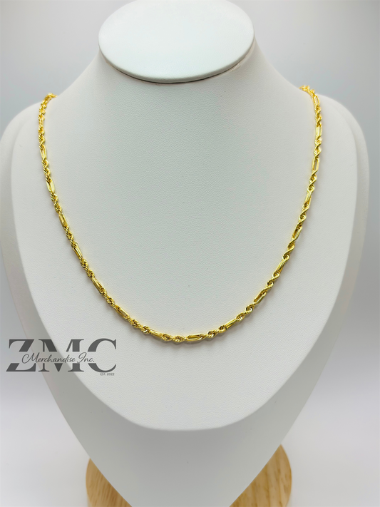 18K Gold Rope/Bar Chain