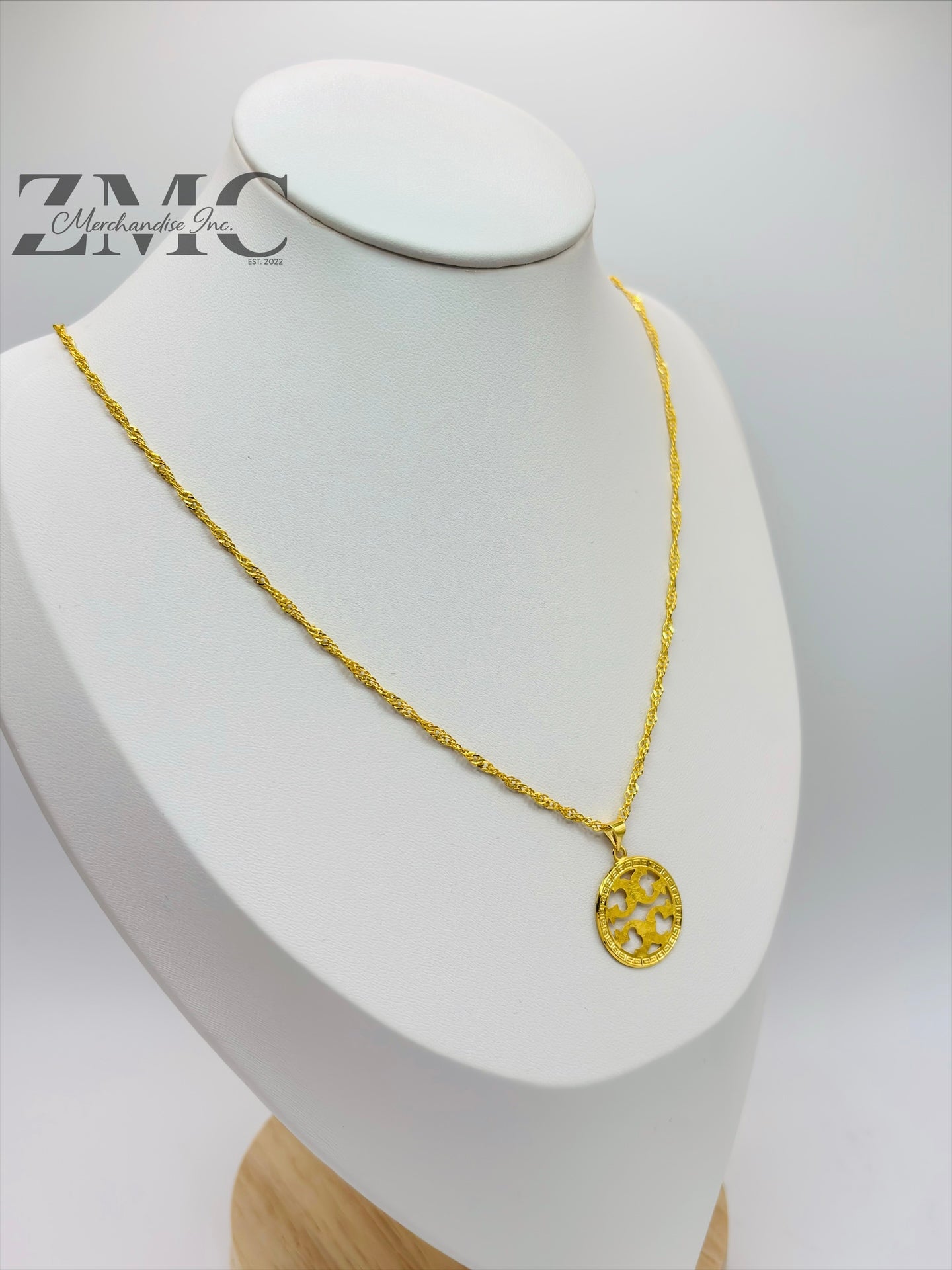 18K Gold T B Necklace