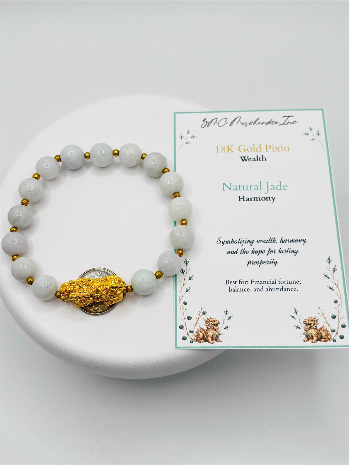 18K Gold Lucky Piyao/ Pi Xiu Jade Bracelet( Hollow Empty Inside) XXL PIYAO