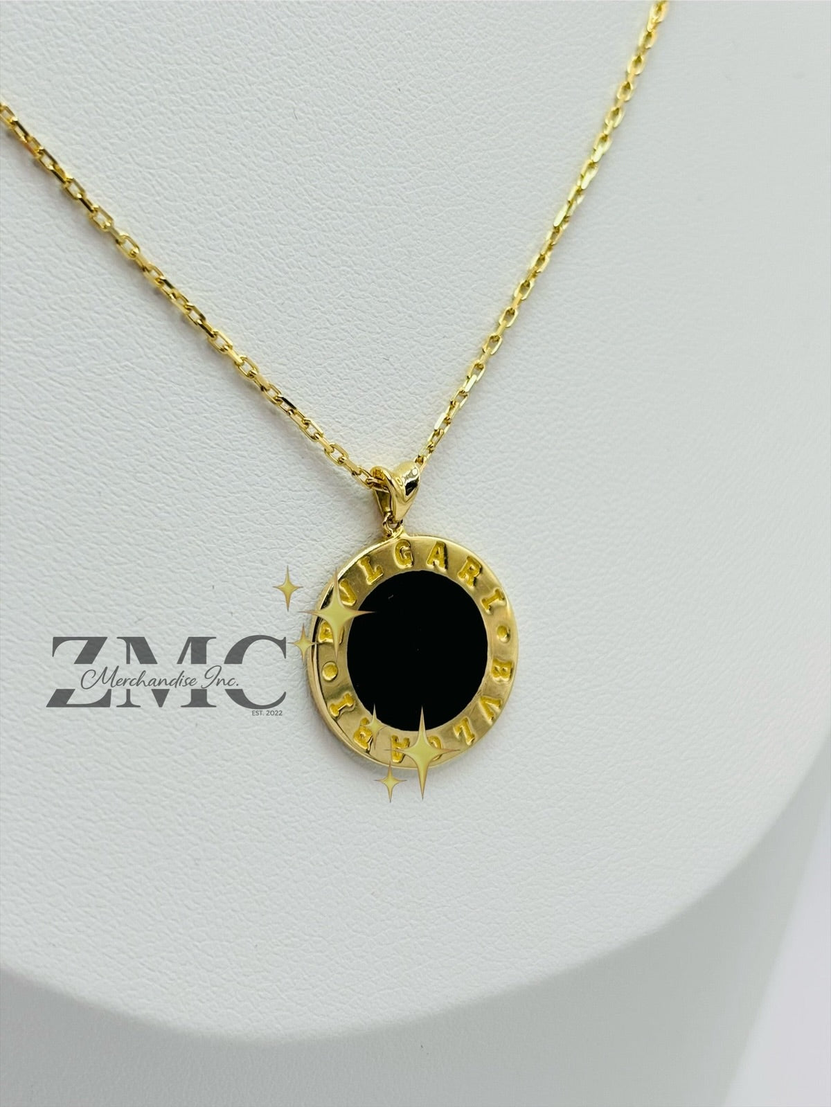 18K Gold Attached Black Necklace