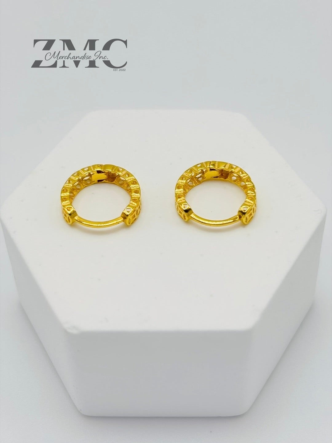 18K Gold Kids Huggies Money Catcher Earrings