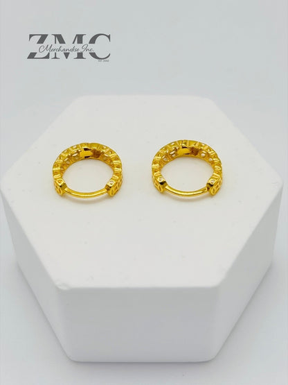 18K Gold Kids Huggies Money Catcher Earrings