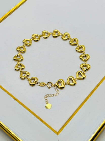 18K Gold Heart Bracelet