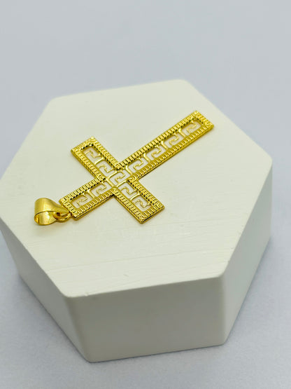 18K Gold Cross Pendant