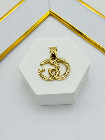 18K Gold G Pendant