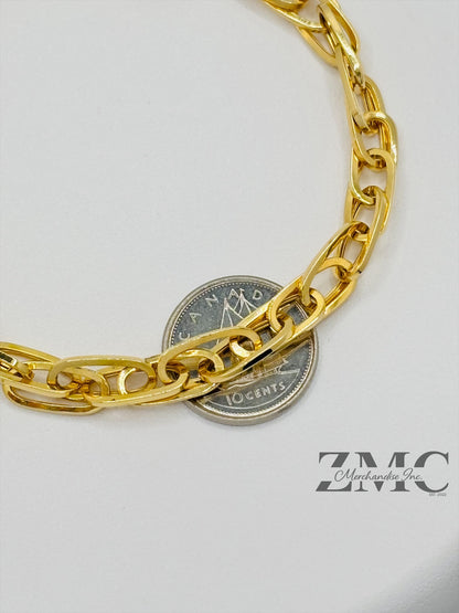 18K Gold Multi Paperclip Bracelet