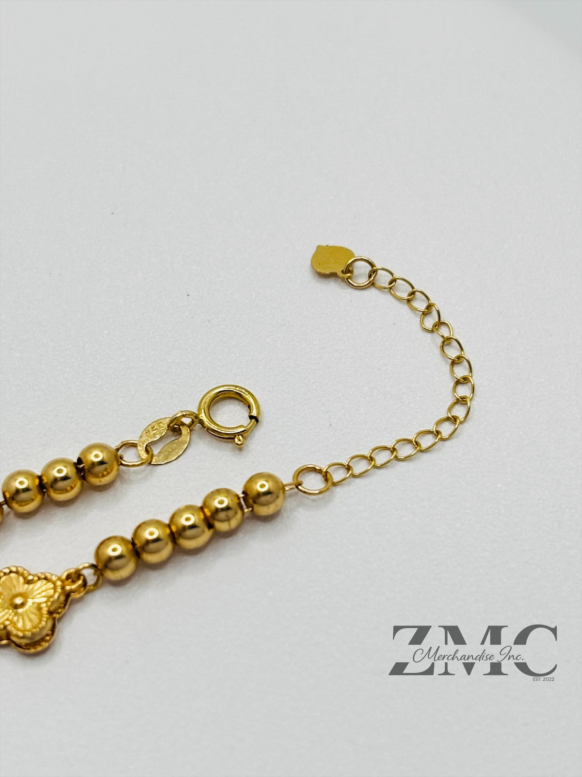 18K Gold Clover Ball Braclet