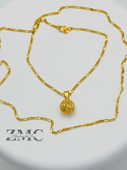 18K Gold Money Catcher Ball Necklace
