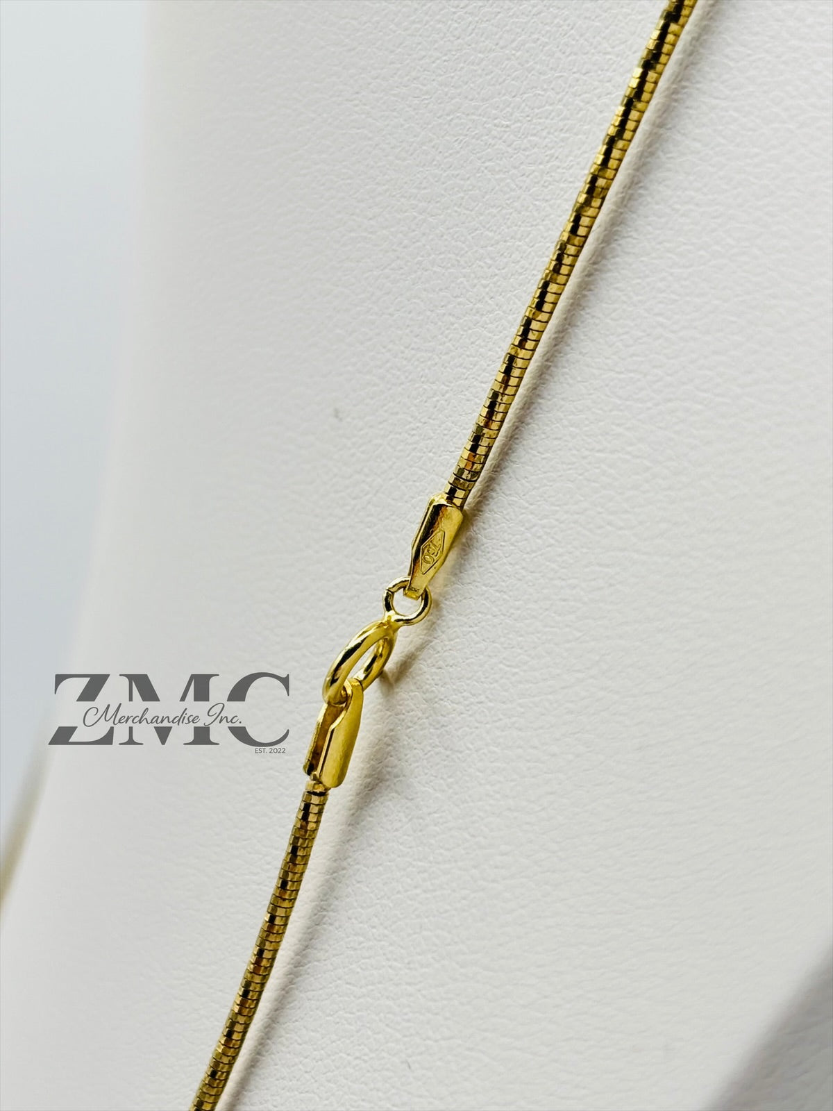18K Gold Omega Circle Necklace