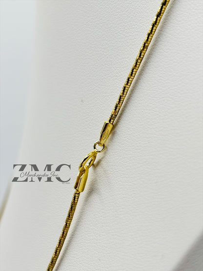 18K Gold Omega Circle Necklace