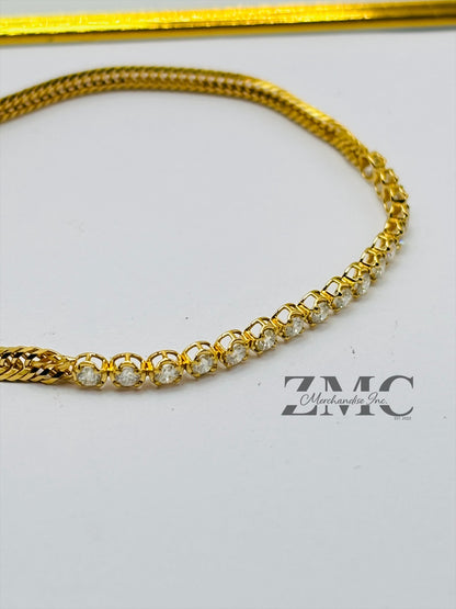 K18 Japan Kihei Solid Gold with 1.00ct Natural Diamond Bracelet