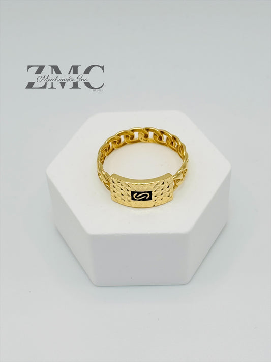 18K Gold M Cadena Ring