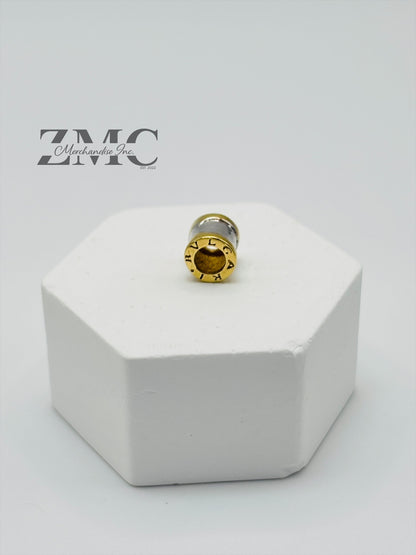 18K Gold Two-tone Barrel Pendant