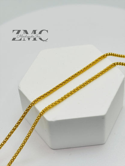 18K Gold C Flower Necklace