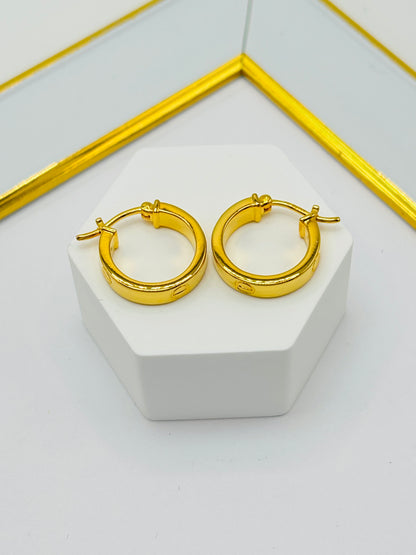 18K Gold Loop Earrings (Electroform)