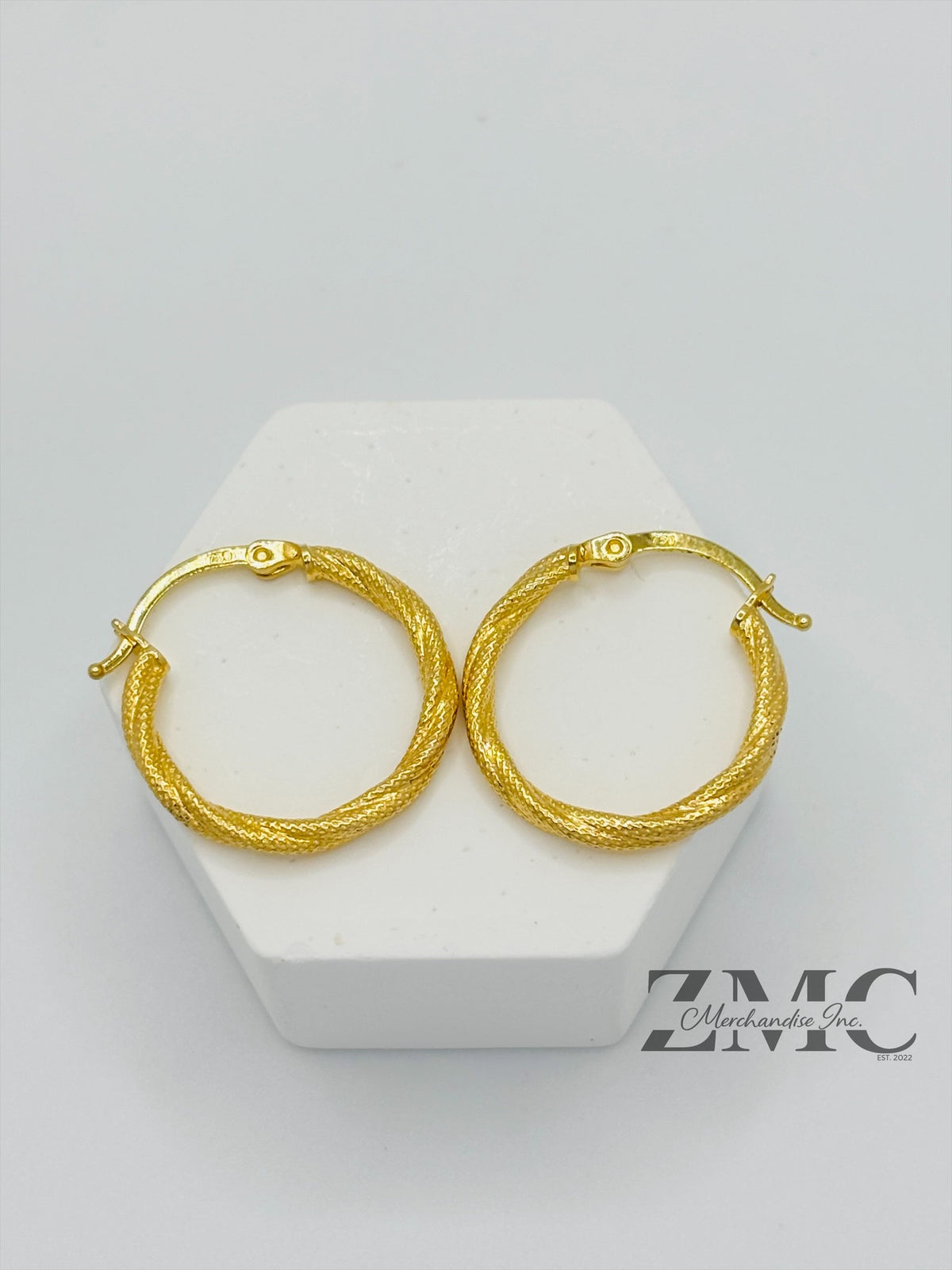 18K Gold Twisted Loop Earrings